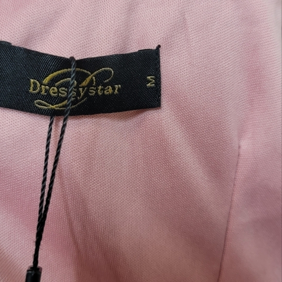 Sleeveless Blush Pink Lace Top A-Line Chiffon Formal Gown - Picture 9 of 15